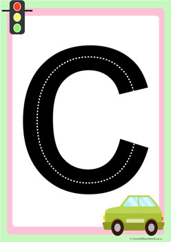 road letters transportation theme tracing letters  learning letters for children letter c