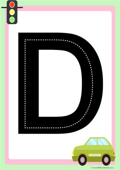 road letters transportation theme tracing letters  learning letters for children letter d