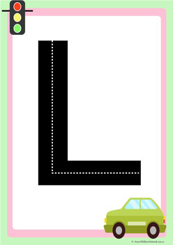 road letters transportation theme tracing letters  learning letters for children letter l