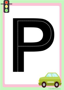road letters transportation theme tracing letters  learning letters for children letter p