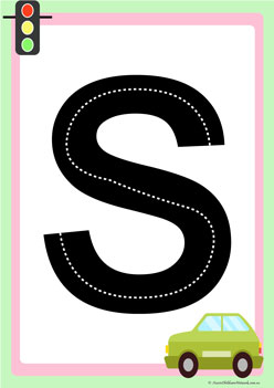 road letters transportation theme tracing letters  learning letters for children letter s