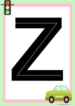 road letters transportation theme tracing letters  learning letters for children letter z