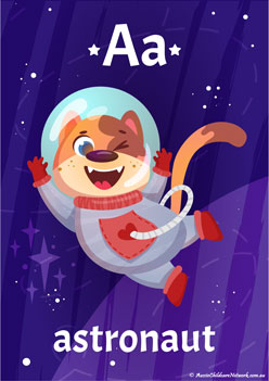 Space Alphabet Poster A