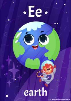 Space Alphabet Poster E