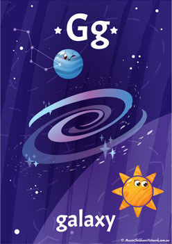 Space Alphabet Poster G