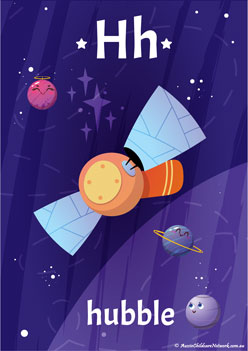 Space Alphabet Poster H