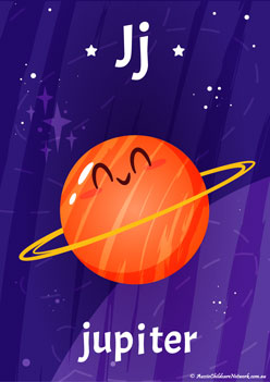 Space Alphabet Poster J