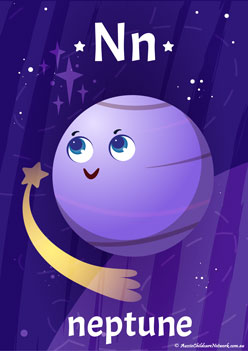 Space Alphabet Poster N