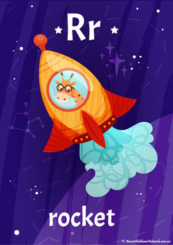 Space Alphabet Poster R
