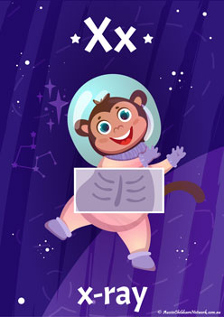 Space Alphabet Poster X