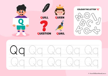 Trace Circle Letters Q