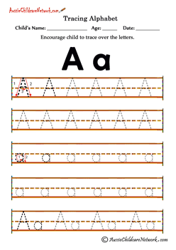 Tracing Alphabet Worksheets - Aussie Childcare Network