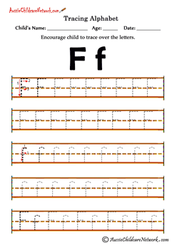 alphabet letters to trace F f