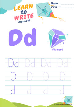 Learn To Write Alphabet D