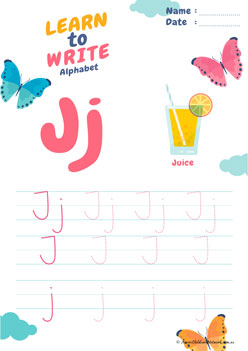 Learn To Write Alphabet J