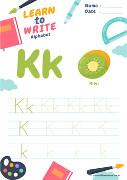 Learn To Write Alphabet K