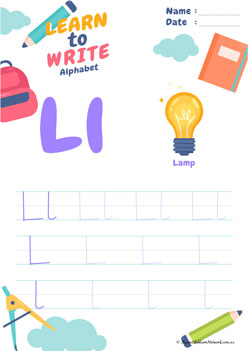 Learn To Write Alphabet L