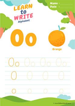 Learn To Write Alphabet O