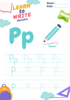 Learn To Write Alphabet P