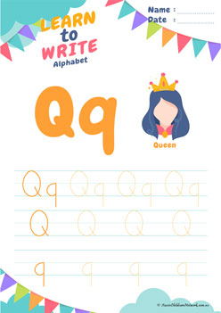 Learn To Write Alphabet Q