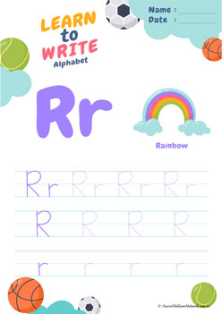 Learn To Write Alphabet R