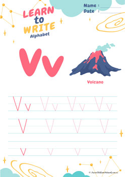 Learn To Write Alphabet V