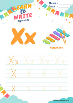 Learn To Write Alphabet X