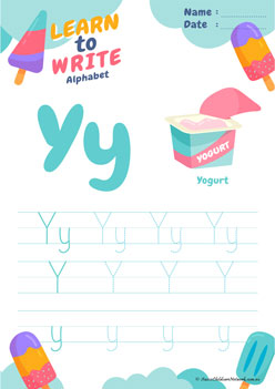 Learn To Write Alphabet Y