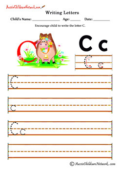 letters printables writing Cc Cow