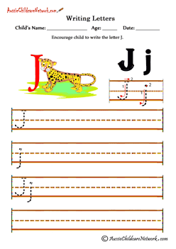 Printing Alphabets Letter J j Jaguar