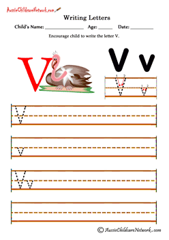 Writing alphabets and letters Vv kids printables vulture