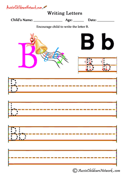 Writing alphabet B