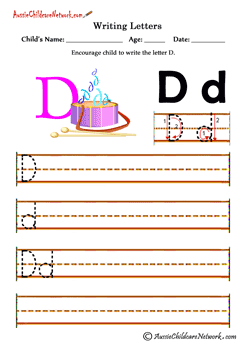 Writing alphabet D
