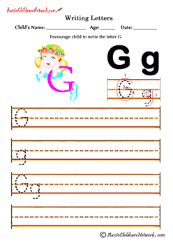 Writing alphabet G