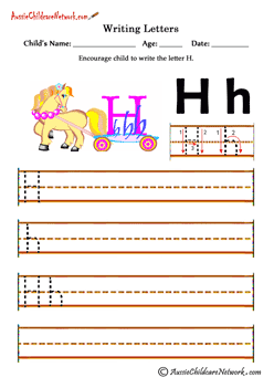 Writing alphabet H
