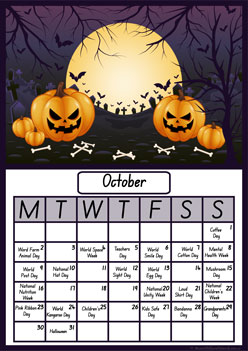 2023 Calendar Events Posters Oct