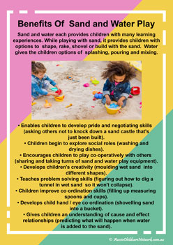 Benefits Of Sand and Water Play, classroom display posters, interest areas, play based learning