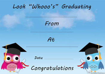 Owl Graduating Printable Certificate