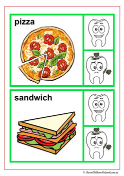 Healthy Teeth Clip Cards8, teeth learning about children