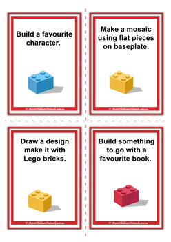 lego challenge cards, lego tasks for children, building lego for children