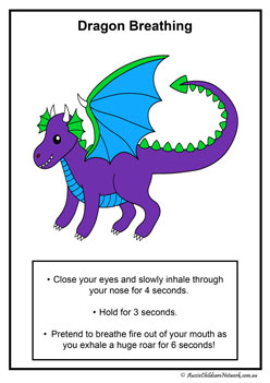 mindfulness breathing posters for children breathing exercises for children dragon breathing exercise