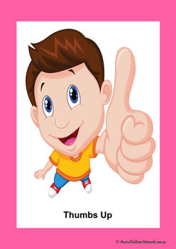 thumbs up non contact morning greetings social distancing display posters for children