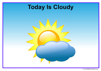 cloudy weather chart for kids, printable, daily weather, weather display