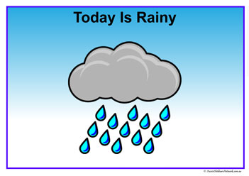 rainy weather chart for kids, printable, daily weather, weather display