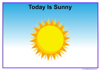 sunny weather chart for kids, printable, daily weather, weather display
