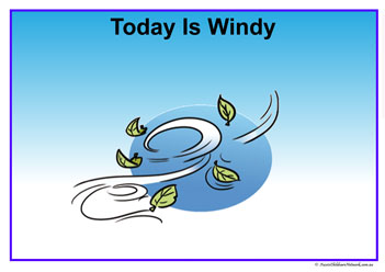 windy weather chart for kids, printable, daily weather, weather display