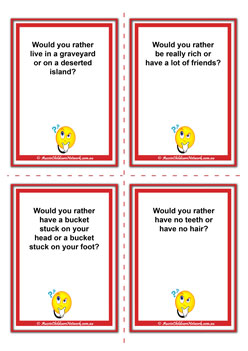 Would You Rather Flashcards2, funny Would You Rather
