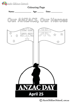 Anzac Day Colouring Pages