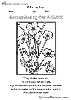 Download Anzac Day Colouring Pages - Aussie Childcare Network