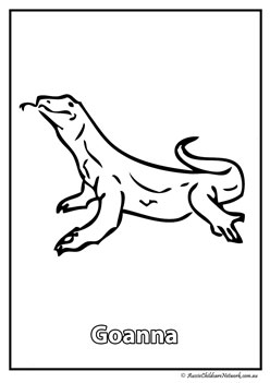 goanna australian animal colouring pages colouring worksheets
